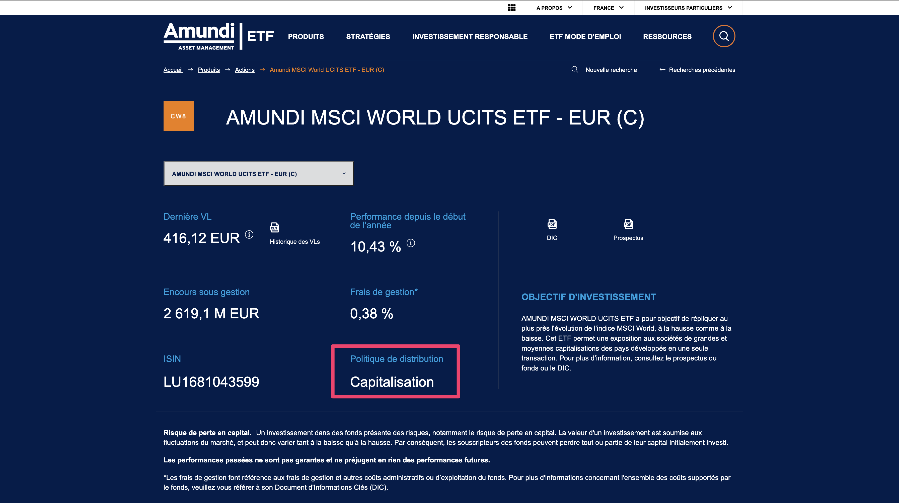 fiche technique amundi