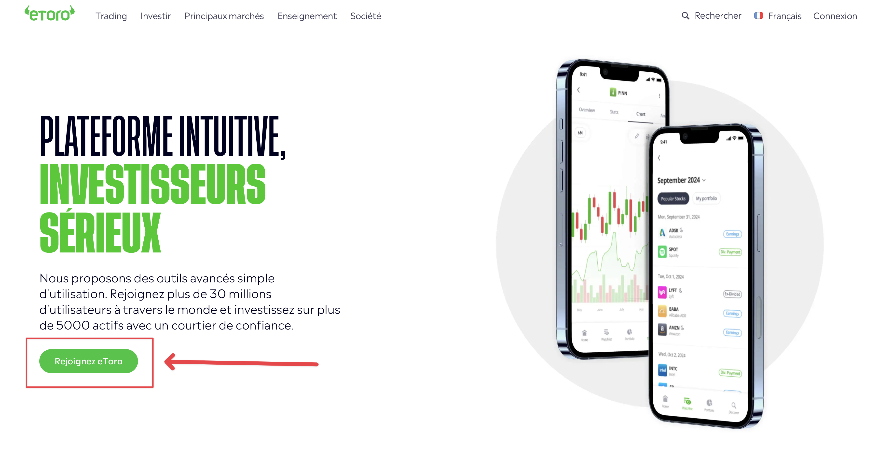 rejoindre eToro