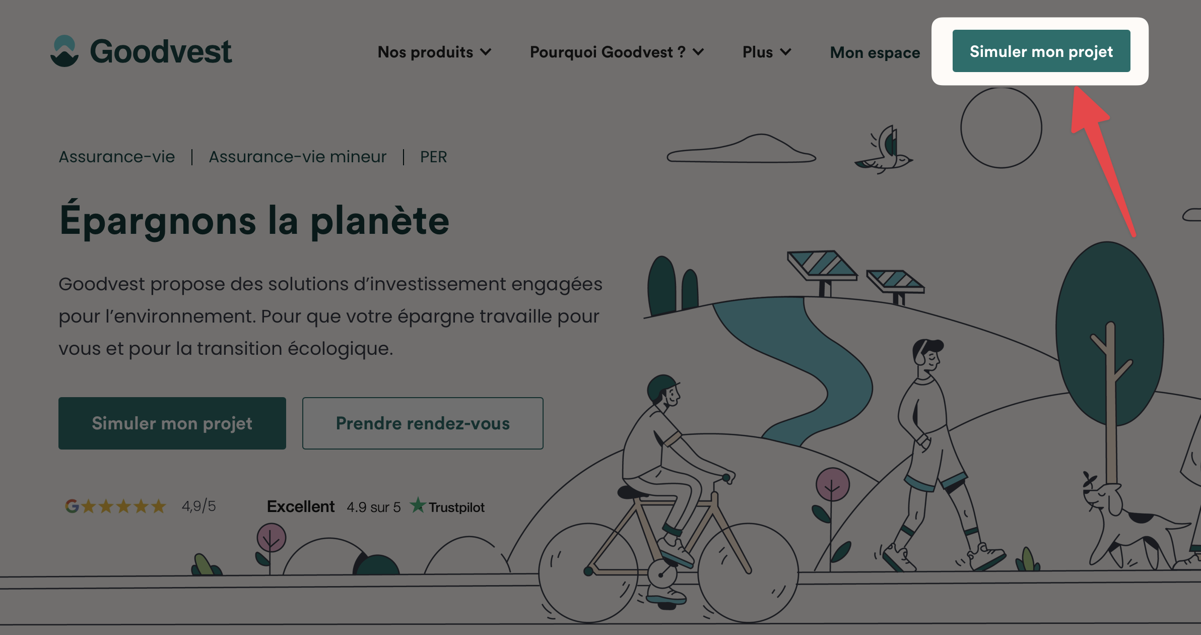 simuler un projet goodvest