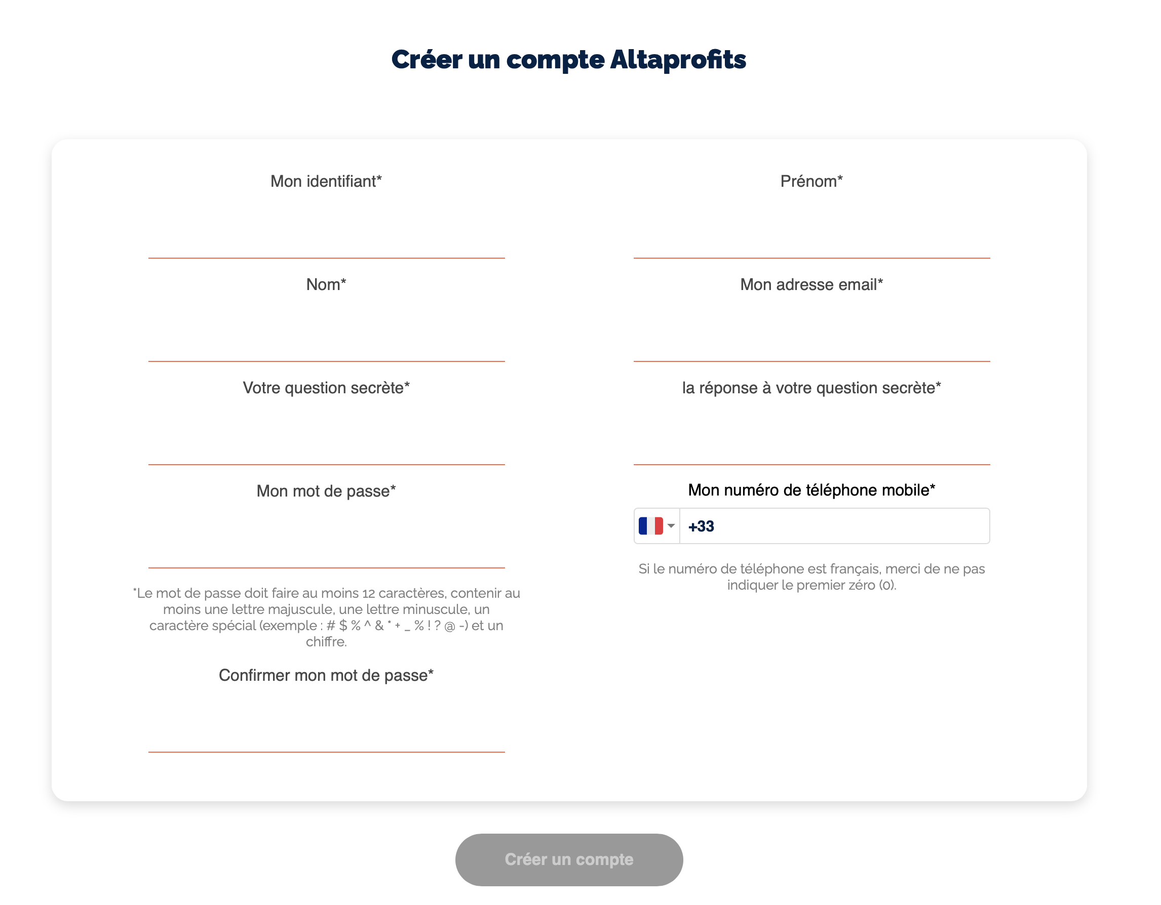 Ouvrir un compte Altaprofits