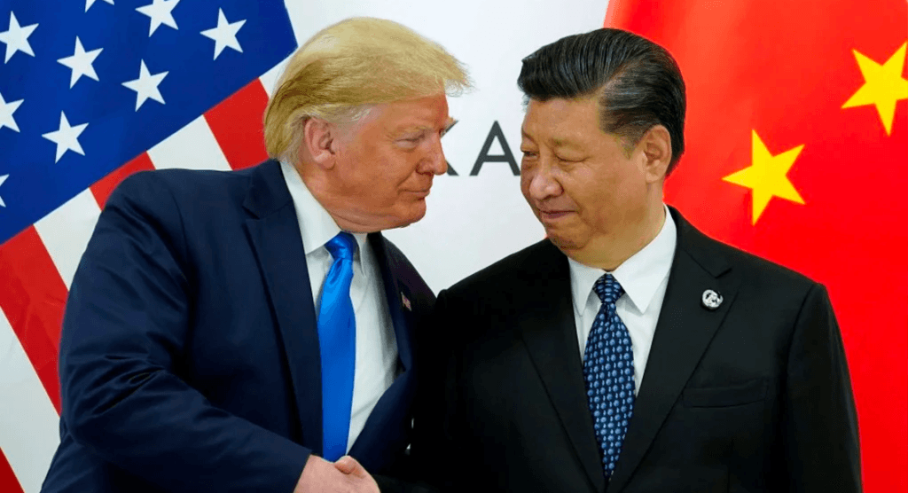 Bannière Trump Chine